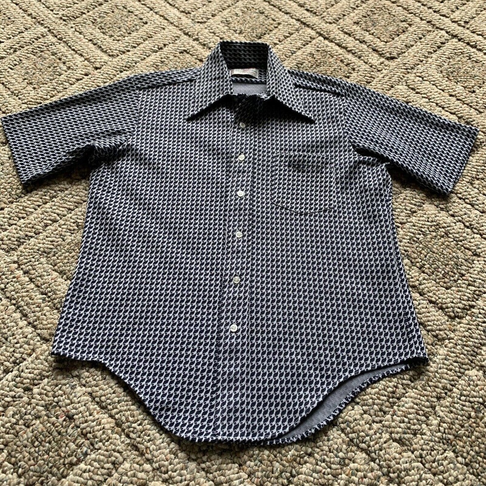 Vintage McGregor Shirt Adult Large Blue and White Button Up 50s - 60s